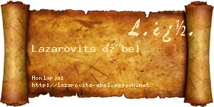 Lazarovits Ábel névjegykártya