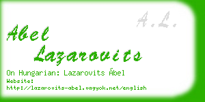 abel lazarovits business card